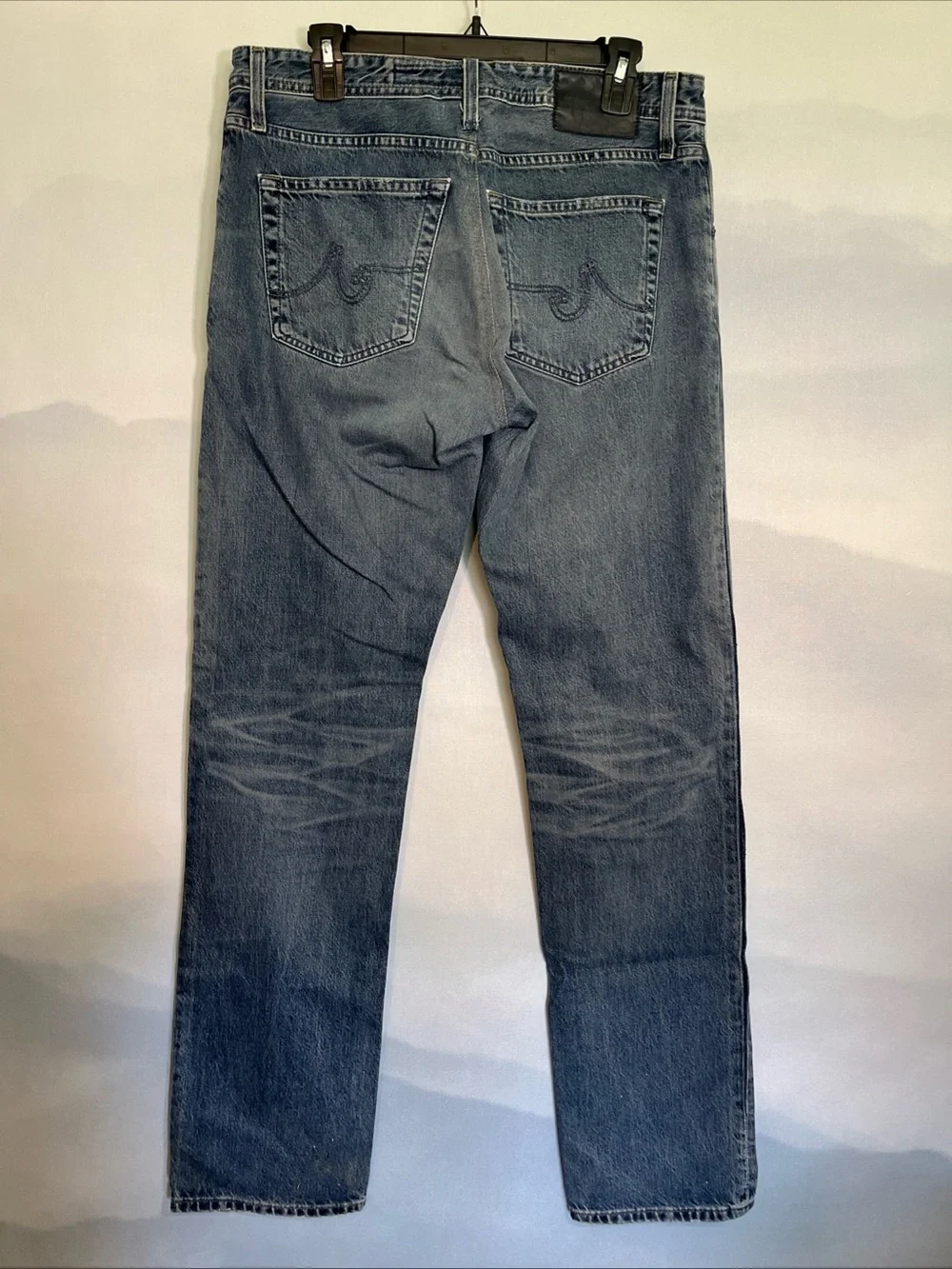 Adriano Goldschmied Men's Distressed Blue Jeans - matchbox slim straight 34/34